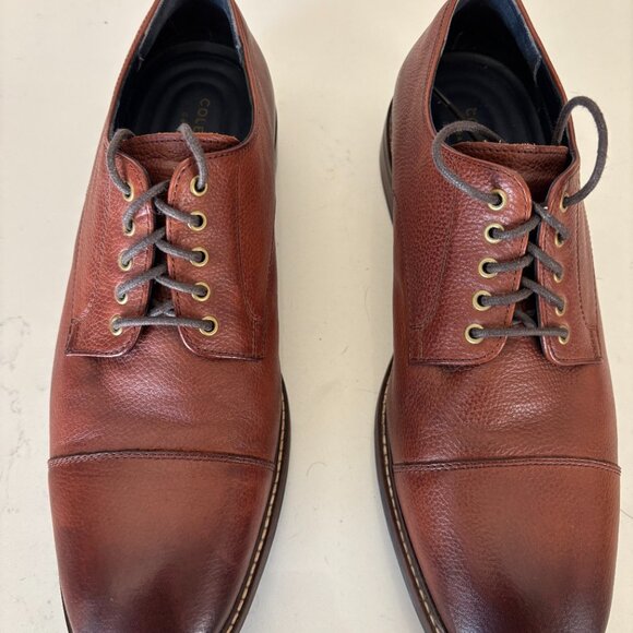 Cole Haan Watson Brown Leather Cap Toe Oxfords Size 10.5 Excellent Condition!